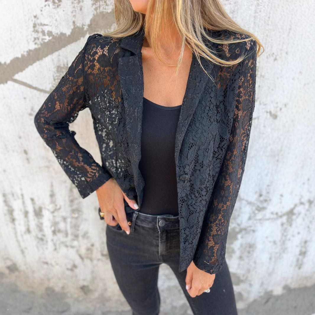 Chemise en Dentelle à Boutons