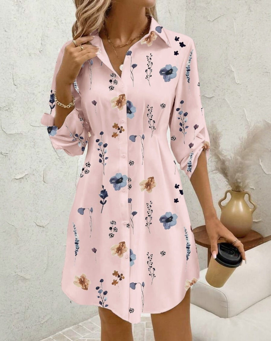 Robe à Manches Longues | Imprimé Floral Élégant