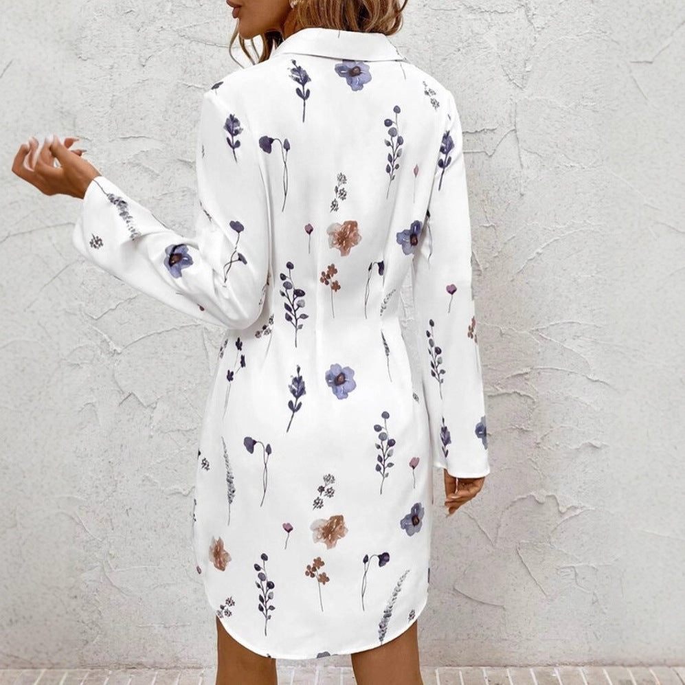 Robe à Manches Longues | Imprimé Floral Élégant