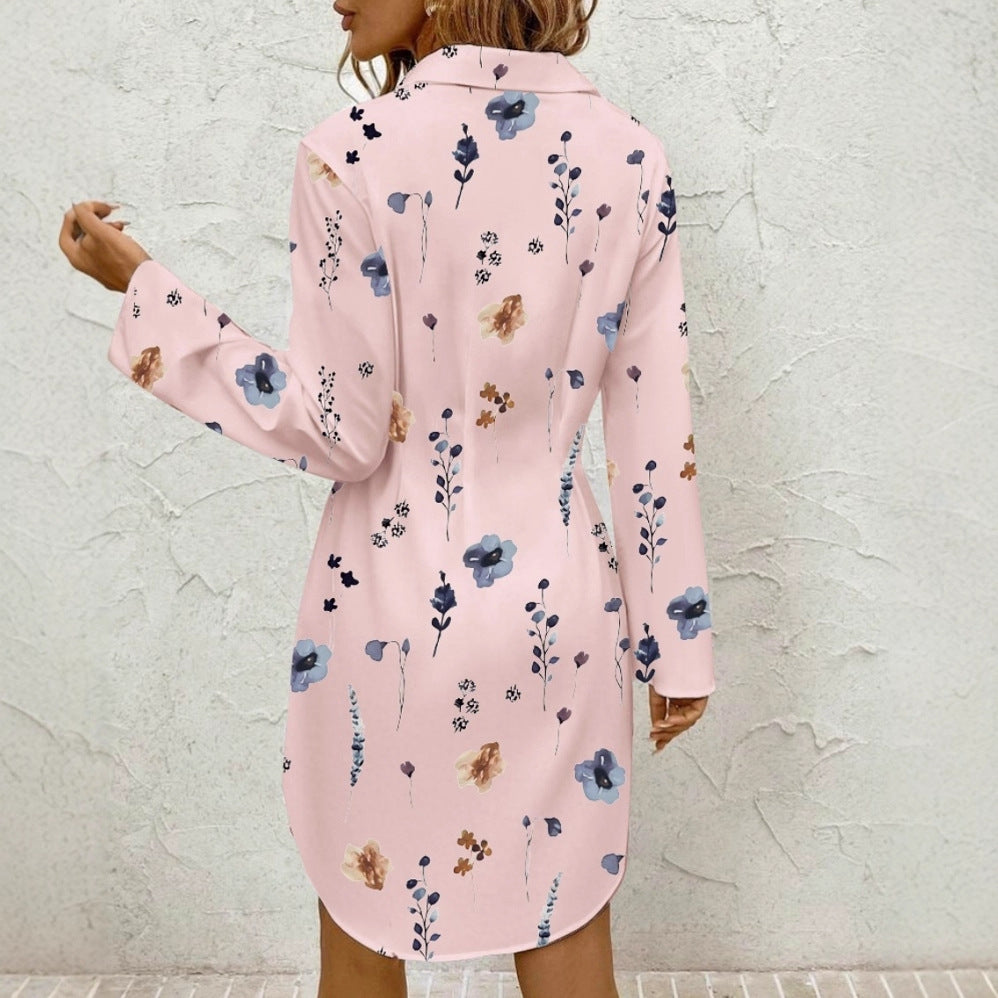 Robe à Manches Longues | Imprimé Floral Élégant