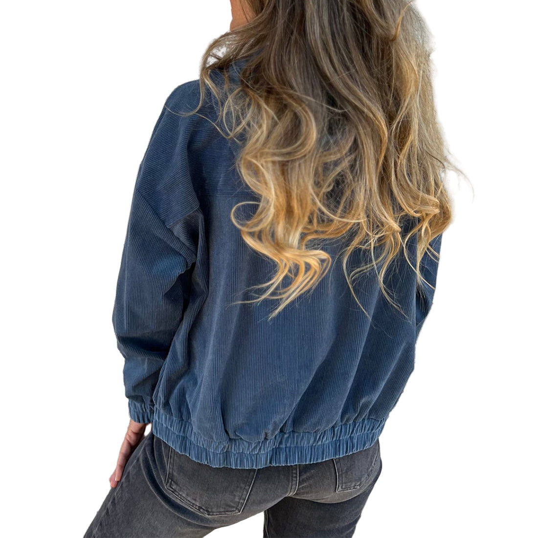 Veste à Capuche en Velours Côtelé
