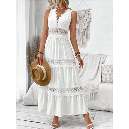 Robe Col V en Dentelle